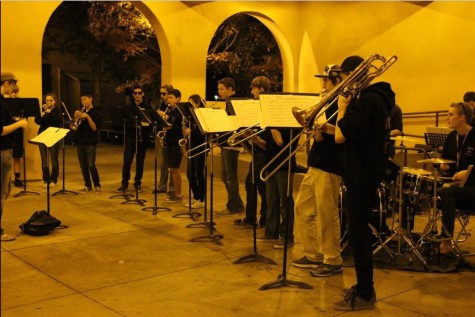 The Jazz Band performed outside of the MPR before the dinner.