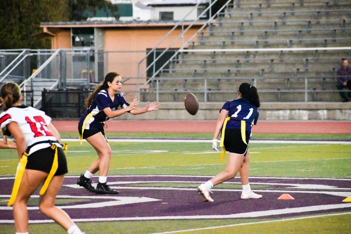 Girls Flag Football, a new sport at Sequoia this year.