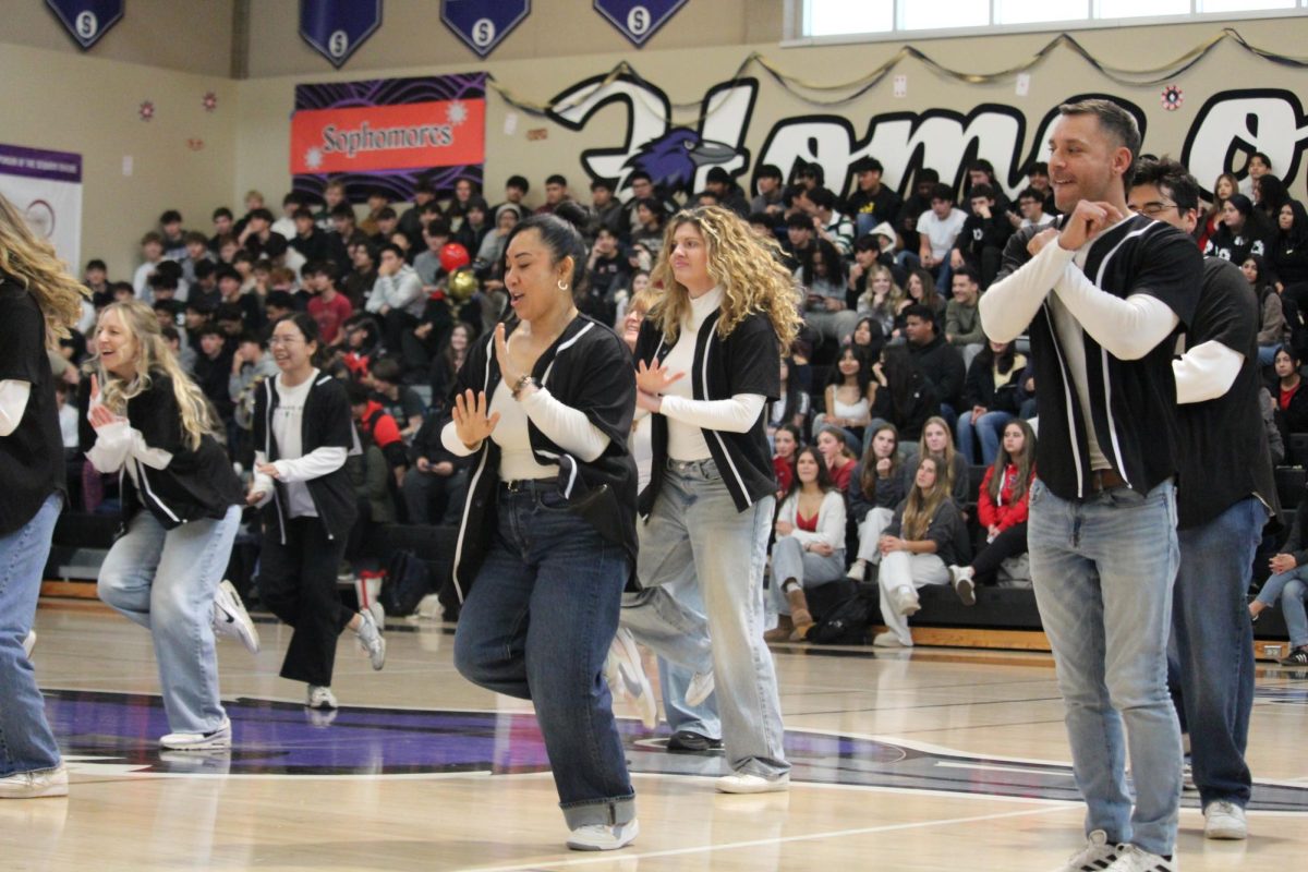 Teachers dance at winter rally