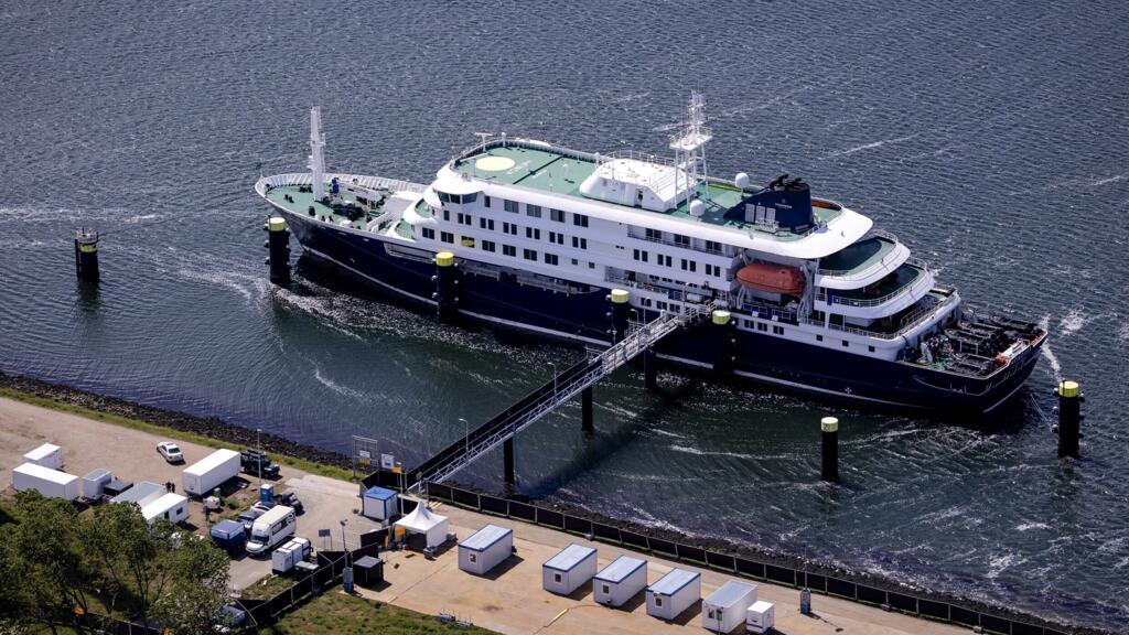The hantavirus-hit cruise ship docked in Rotterdam, Netherlands at the end of its journey